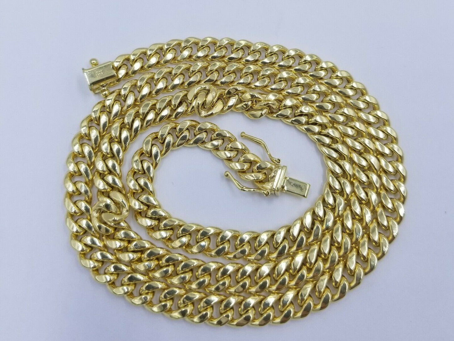 Real 10K Yellow Gold Miami Cuban 6mm Chain Necklace Box Lock 22" Men