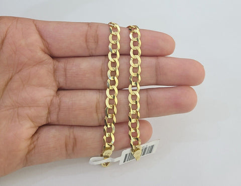 14K Real Yellow Gold Miami Cuban Curb Bracelet 6 mm Link 8" inch 14K