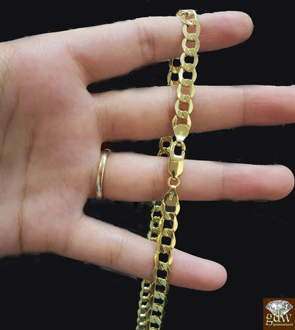Real 10k Gold Cuban curb link chain Necklace 6.5mm 24" Authentic 10k Yellow Gold