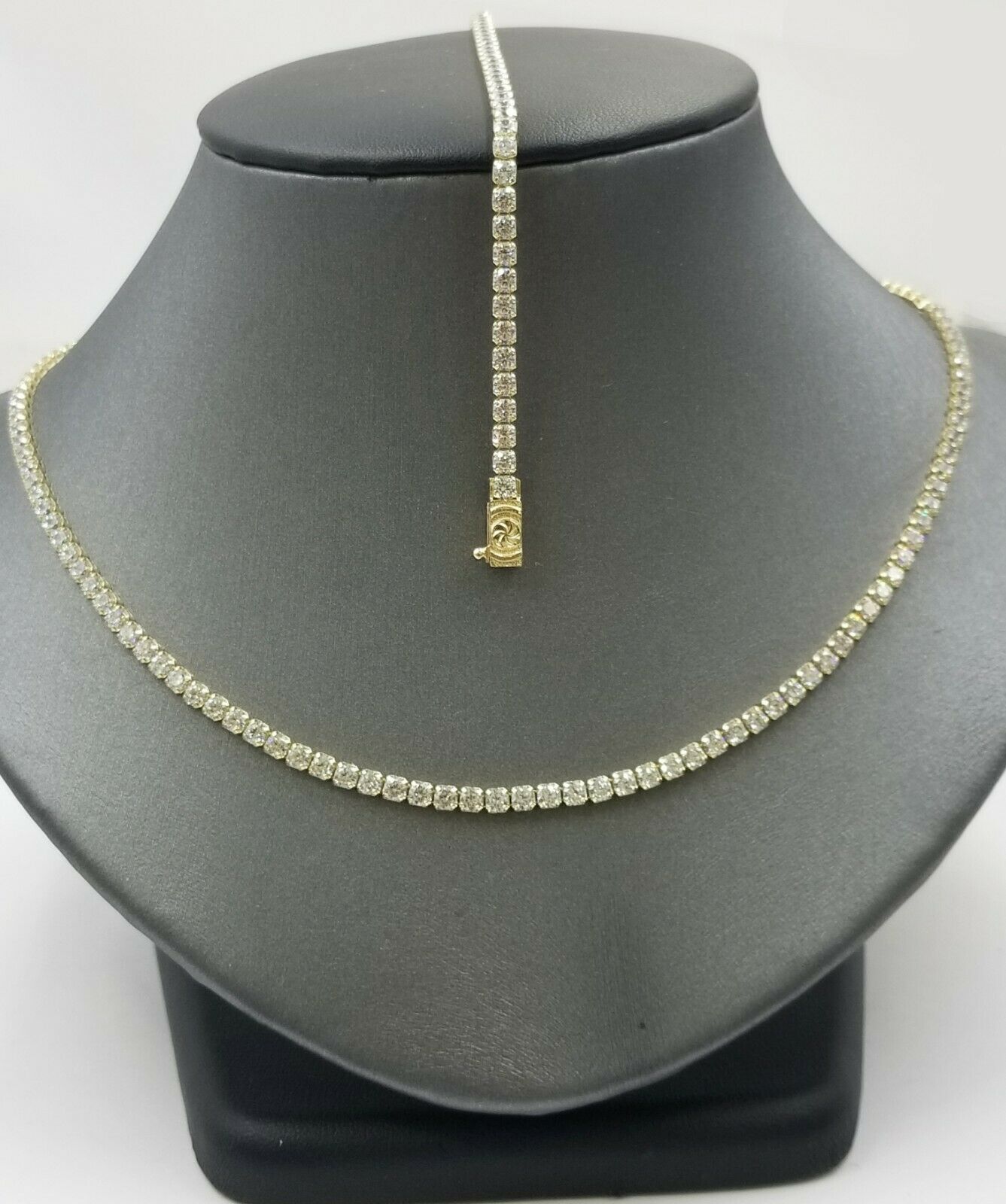 10K Yellow Gold 3mm Tennis Chain Necklace Women Real 10kt Gold 22"  REAL 10KT