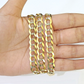 10k Yellow Gold Cuban Curb Link Real Solid Chain 8mm Diamond cut
