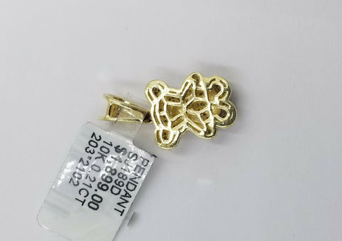 Genuine Diamonds 10k Yellow Gold Teddy Bear Charm Toy Doll Pendant Real 0.21CT