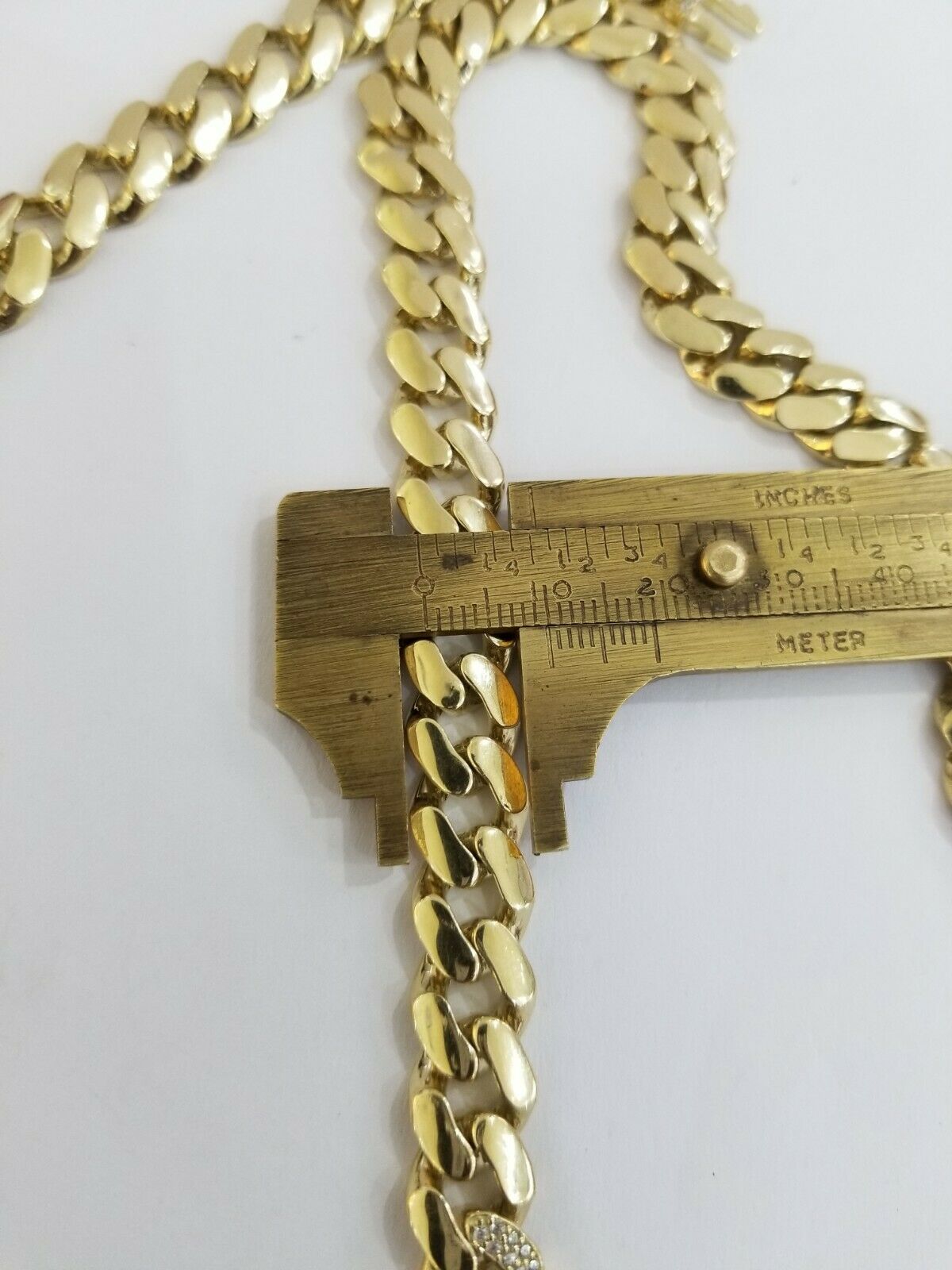 10k Yellow Gold Royal Miami Cuban Chain Bracelet 9" Set 10mm Monaco Necklace 24"