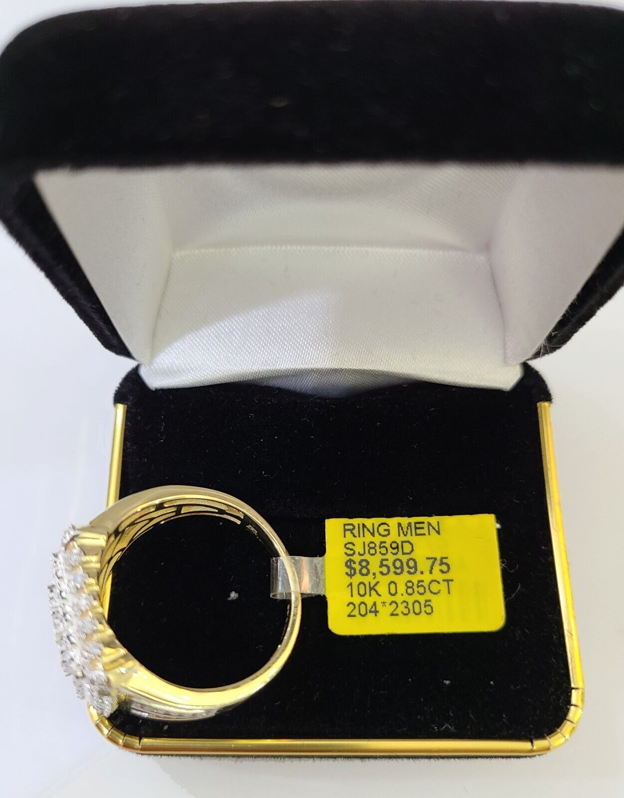 Real 10k Yellow Gold Diamonds Mens Ring Natural Diamond Size 10