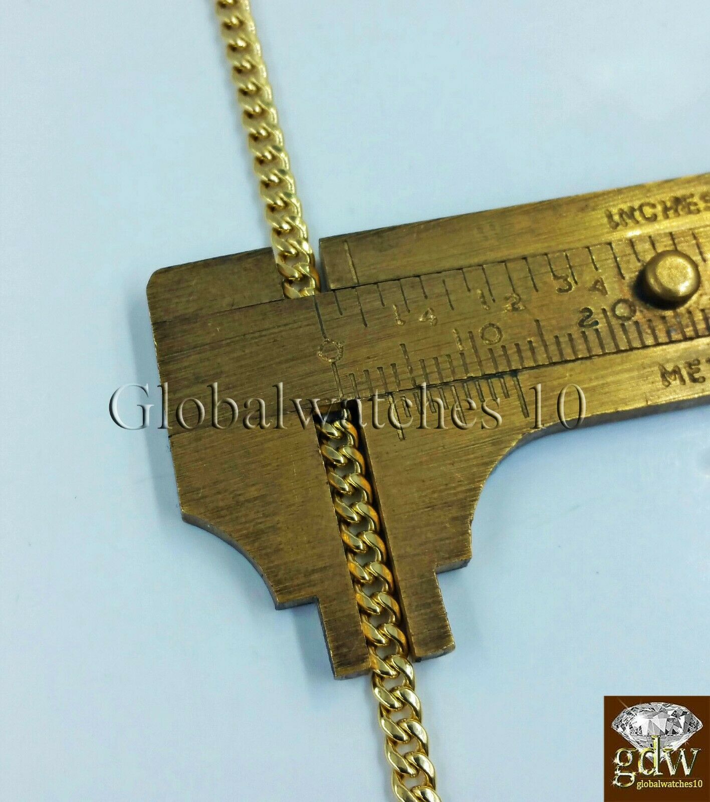 10k Gold & Diamond Ankh Cross Charm with 24" Inch 3mm Miami Cuban Chain Jesus.