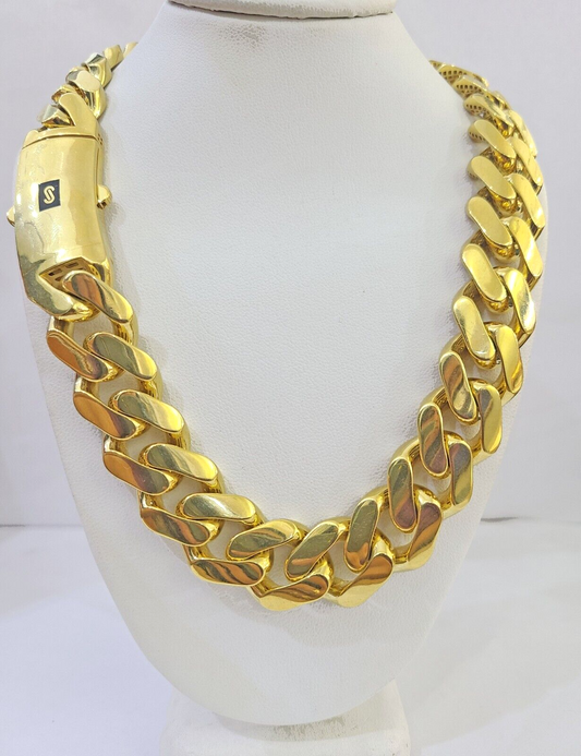 10k Gold Men Royal Monaco Link Chain 26inch 17mm Gold THICK 10kt Real hand chain