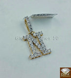 Real 10k Gold and Diamonds Letter "N" Initial Alphabet Charm/Pendant 1.5" Inch.