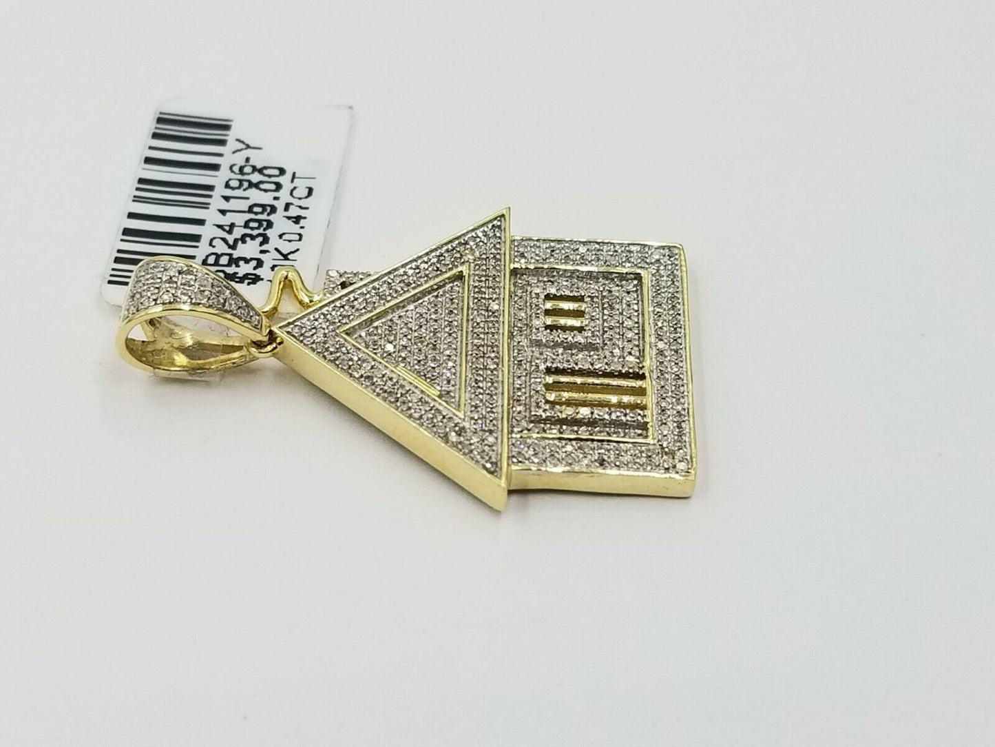 10k Diamond Home Yellow Gold Trap House Charm Mens Pendant Real Genuine Diamonds