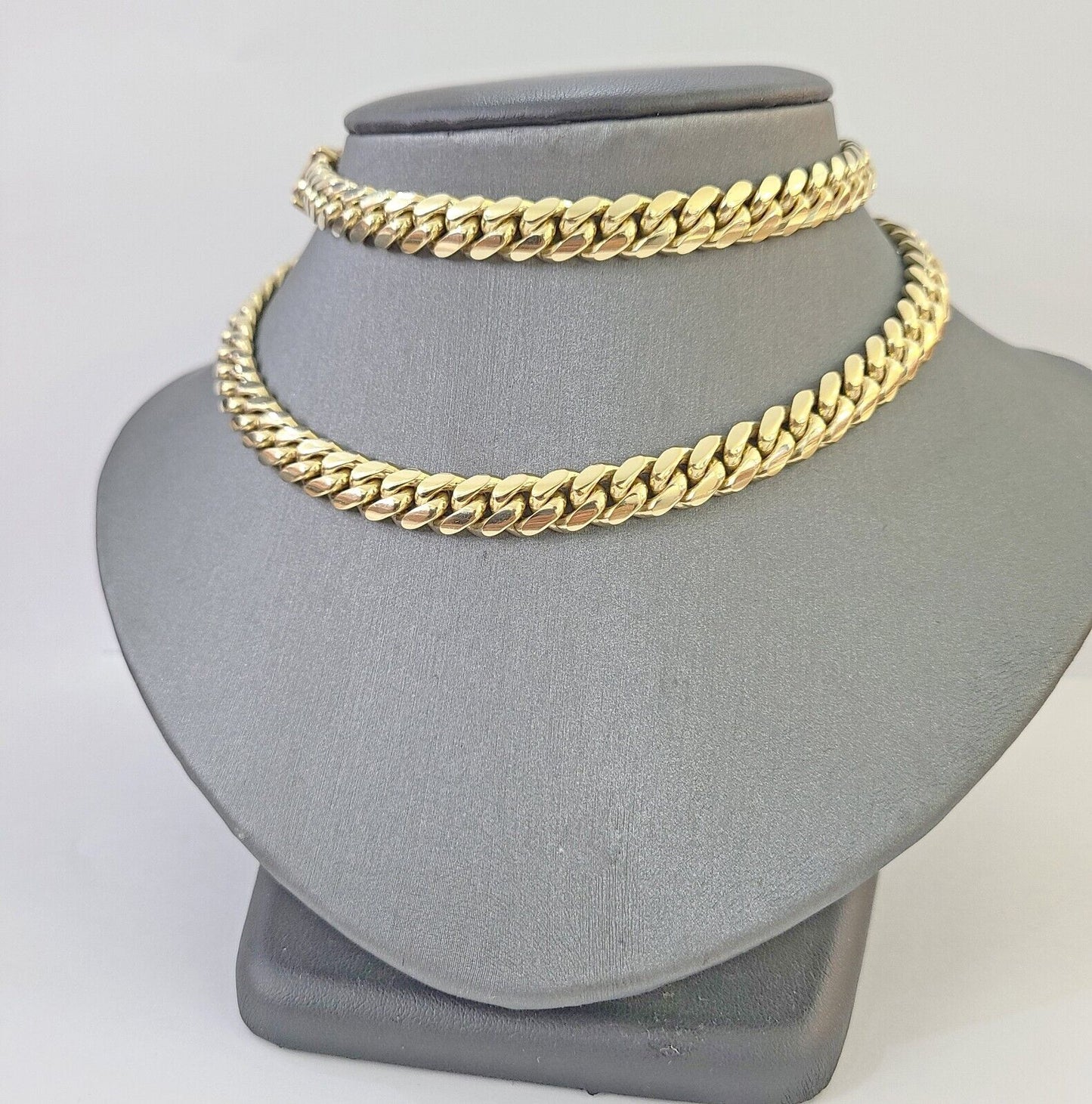 14K Solid Yellow Gold 7mm Miami Cuban Link Chain Necklace 26" Inch 14Kt