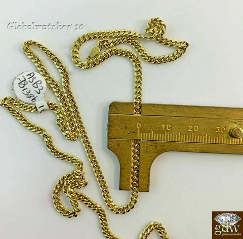 10k Yellow Gold Solid Texas Map Charm Pendant with Miami Cuban Chain 20" 22" 24"