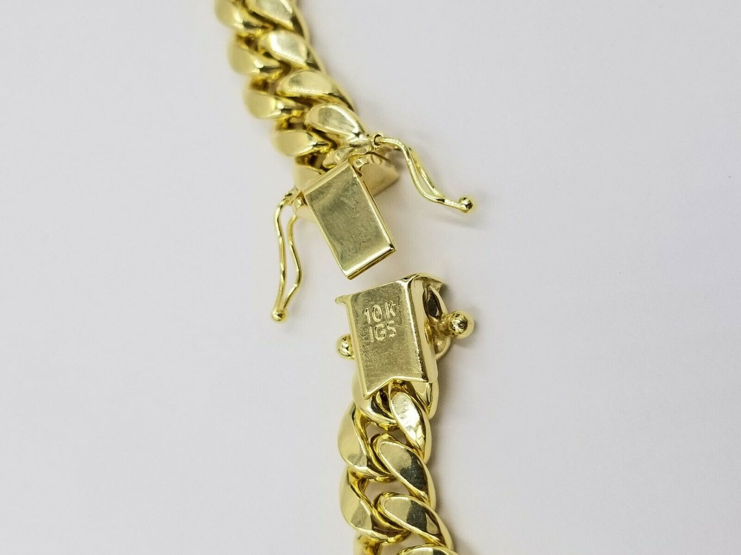 Real 10k Yellow Gold Men Jesus Cross Charm with Miami Cuban Chain in Diamond Cut