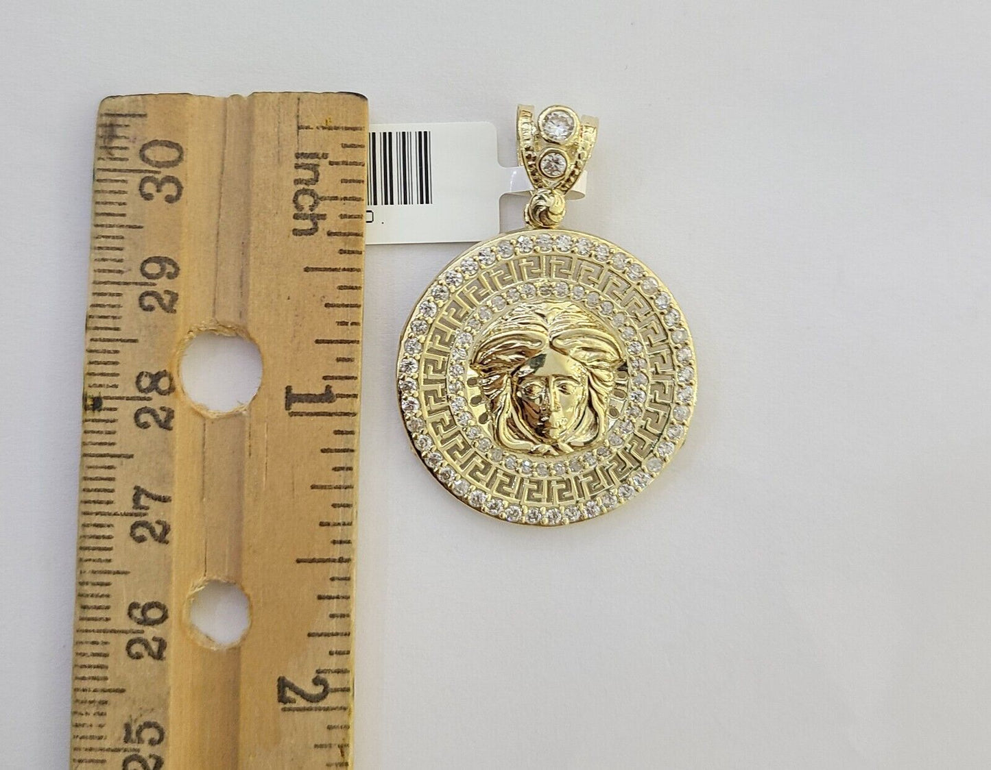 10k Yellow Gold Circular Pendant  head Charm 1-2" Inch Round 10kt Charm