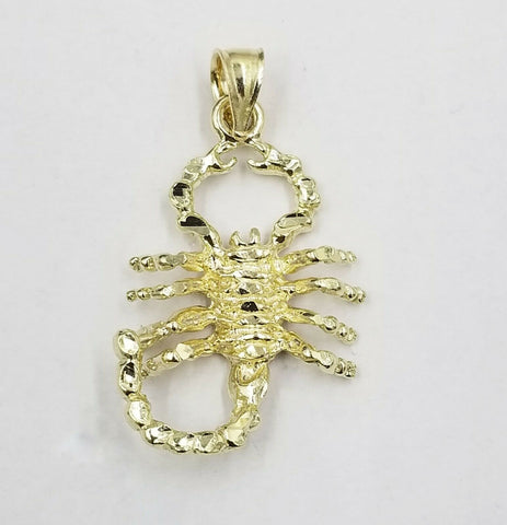 10k Gold Zodiac Scorpio Charm Pendant 2.5mm Rope Chain 18 20 22 24 26 28 Inches