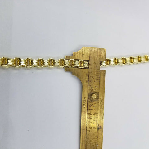10k Gold Mens Byzantine Box Necklace 8mm 26" AND Cross