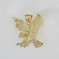 10k Gold Flying Eagle Pendant Rope Chain 3mm 26'' Necklace Set Real Genuine