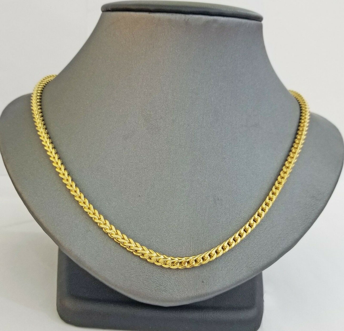 Real 10k Franco Yellow gold Chain 3mm 26 inch necklace lobster lock 10kt