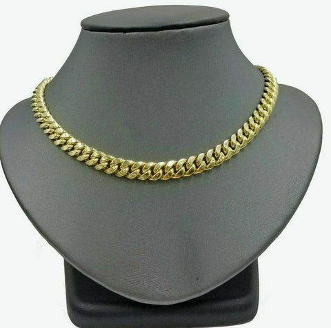 Real 10K Yellow Gold Miami Cuban Link Chain 8mm 28" Box Lock Necklace Authentic