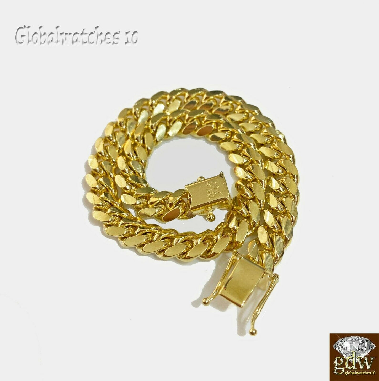 6mm Solid 10k Yellow Gold Miami Cuban Bracelet Box Lock strong Link 8 Inch Heavy