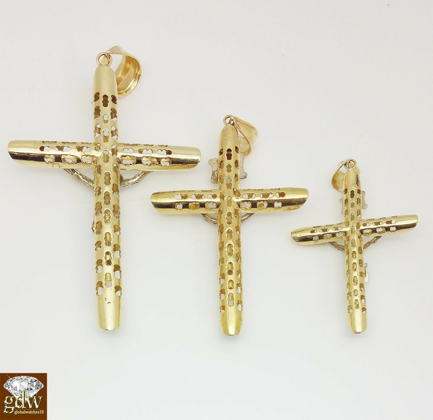 10k Yellow Gold Jesus Crucifix Cross pendant Charm Men Women