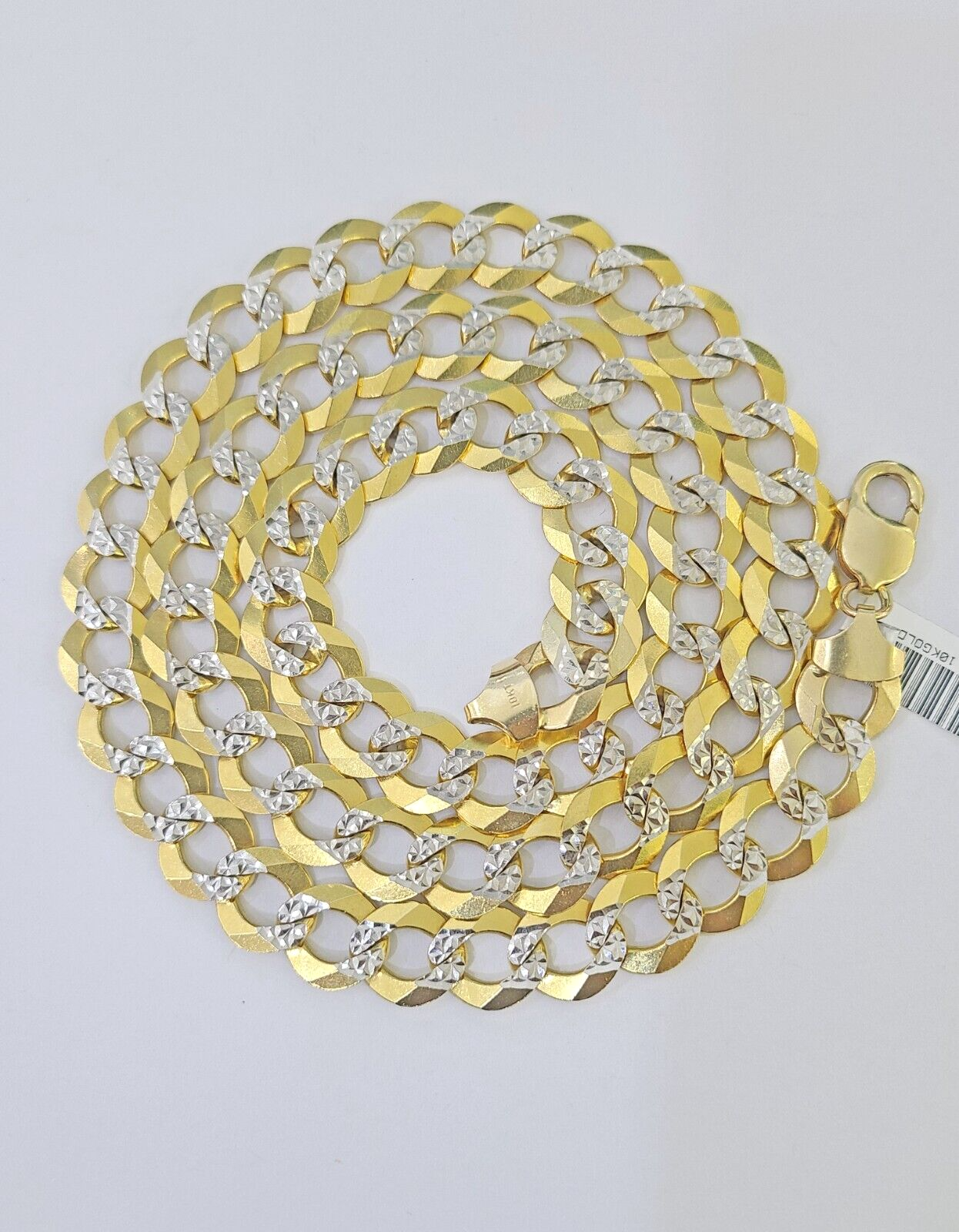 Real 10k Yellow Gold Cuban Curb Link Chain 12mm 28" Gold Diamond cut