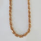 10k Solid Rose Gold Rope Chain Necklace 24" Inches 6mm Diamond Cut
