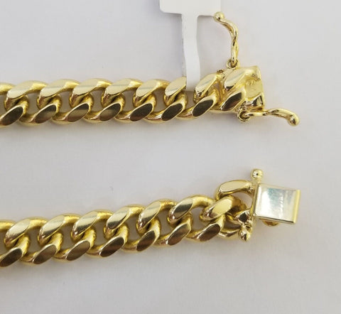 Real 10k Solid Gold Bracelet Miami Cuban Link 8.5mm 8" Box Lock 10K Yellow Gold