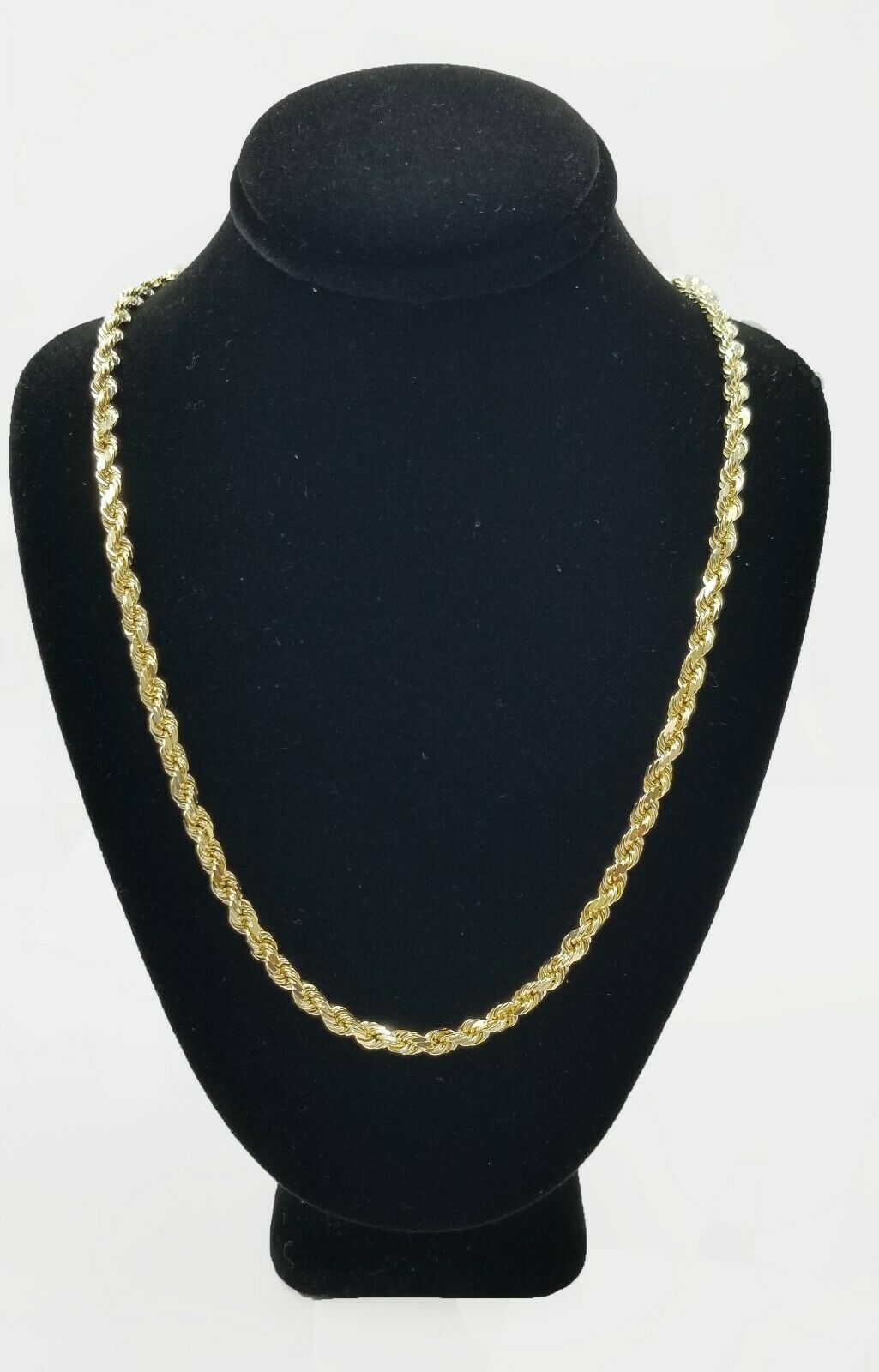 SOLID 10k Yellow Gold Rope Chain Diamond Cut 4mm 18" Ladies Brand new Chain Real