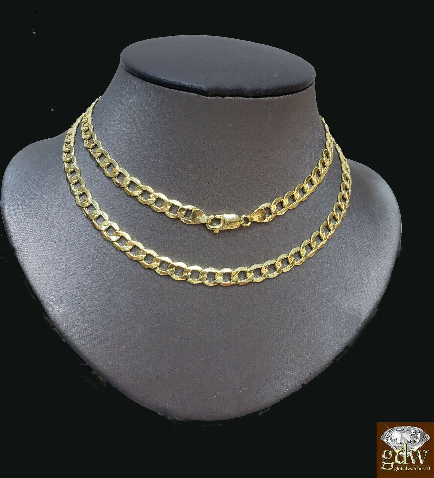 Real 10k Gold Cuban curb link chain Necklace 6.5mm 24" Authentic 10k Yellow Gold