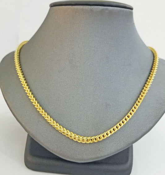 Real 10k Franco Yellow gold Chain 3mm 26 inch necklace lobster lock 10kt