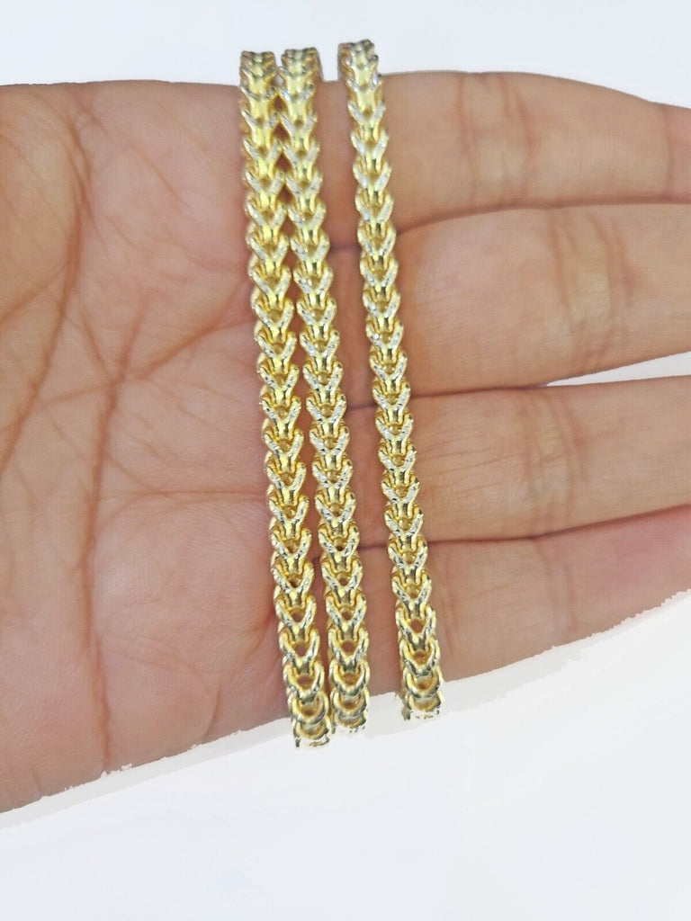 Best 14K Yellow Gold 4mm Rope Chain 18 Inch Diamond Cut Necklace Real 14KT  – Globalwatches10