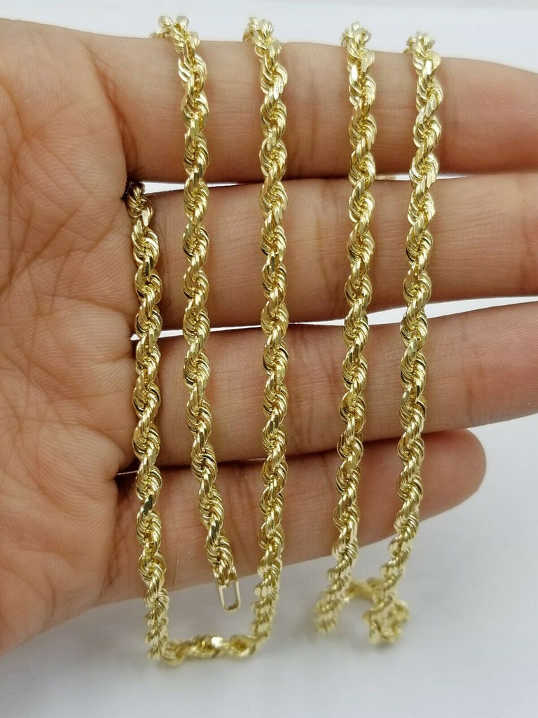 14k Solid Gold Rope Chain Bracelet 2.5mm