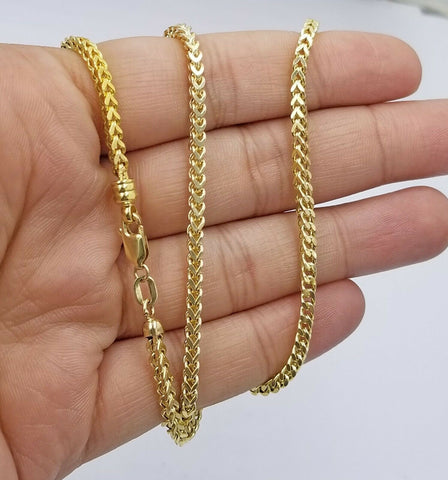 Real 10k Yellow Franco Necklace 3mm Chain Lobster Clasp 18" -26" Men Women Rope
