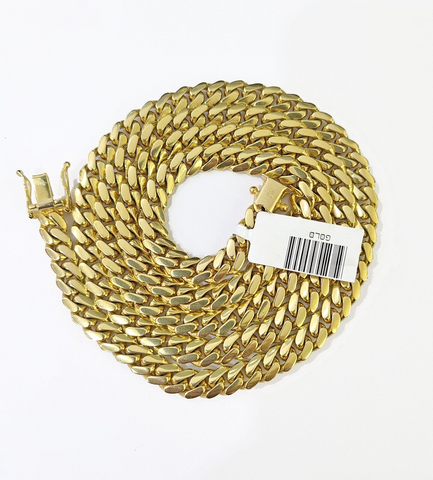 Best 14k Gold Miami Cuban link chain Necklace 6mm 24 Inch Solid Heavy Real Yellow Gold