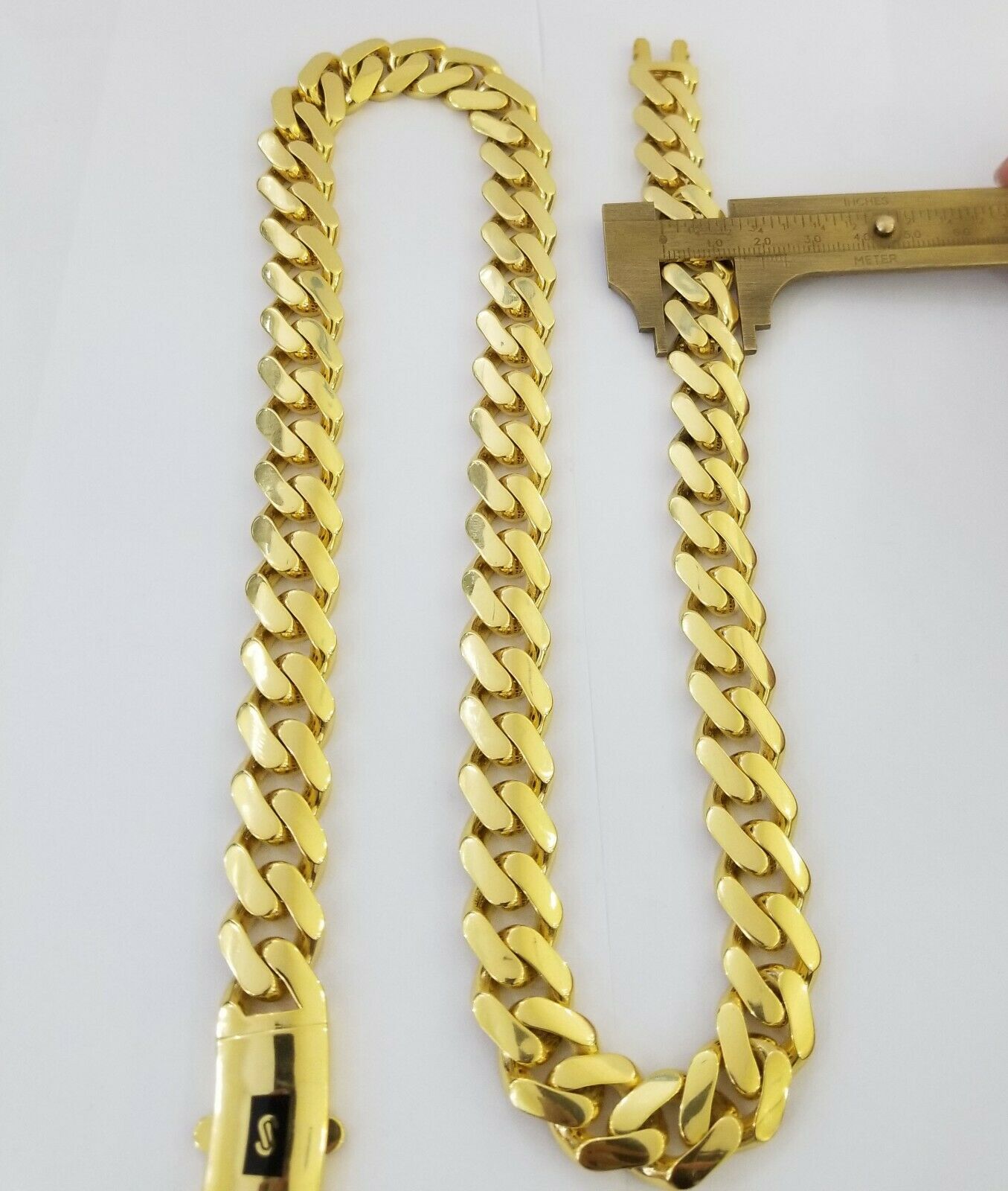 10k Gold Men Royal Monaco Link Chain 26inch 15mm Gold ,10kt Real gold necklace