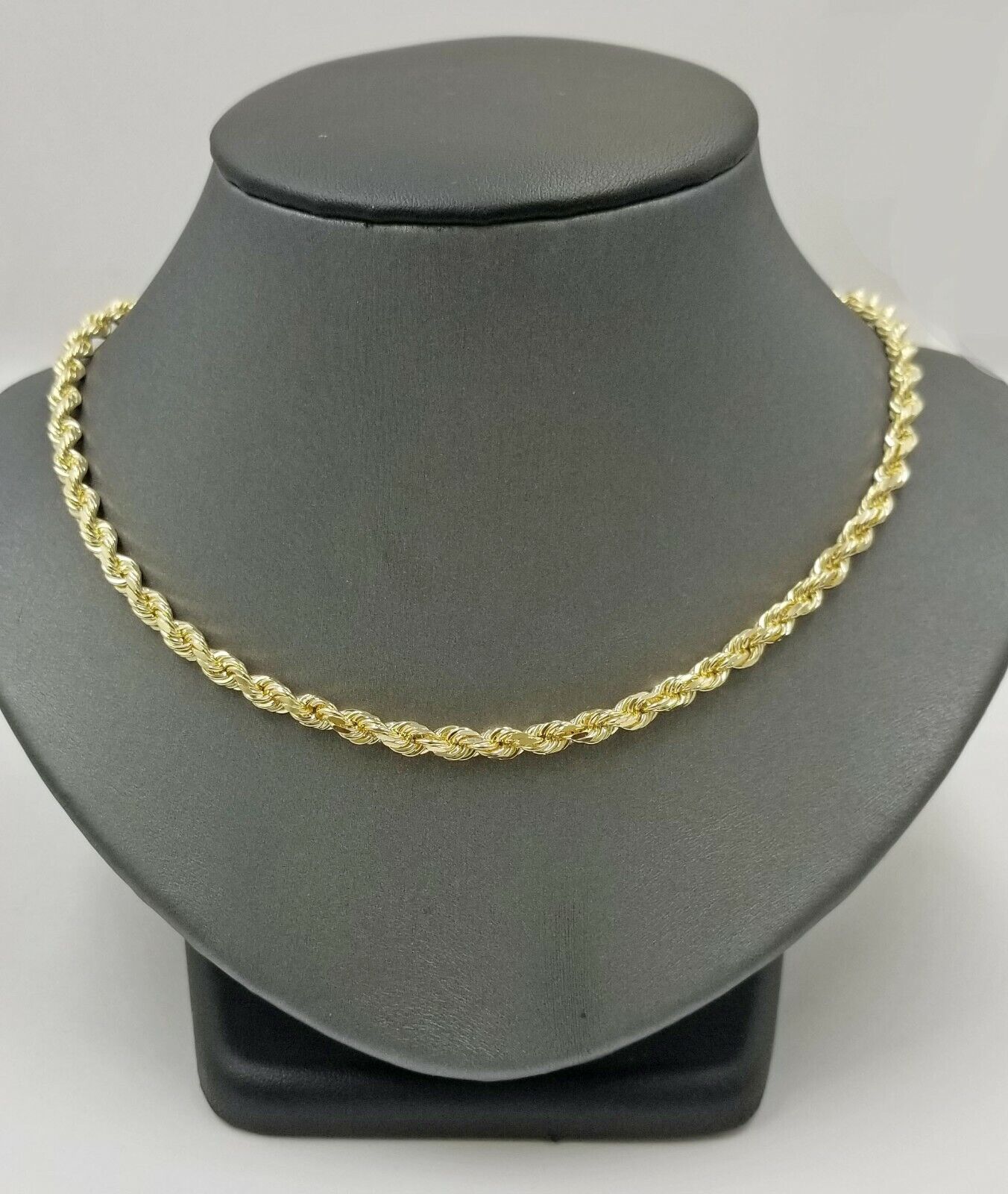 10k Real Gold Rope Chain For Men SOLID 5mm 24 Inch Diamond Cut On Sale