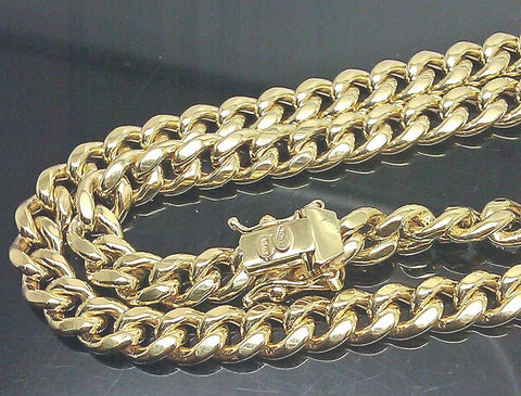 10k Gold 8mm 26" Miami Cuban Chain Necklace Box Lock  REAL 10k Yellow Gold
