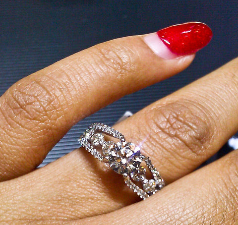 14 K Elegant White Gold Solitaire Ladies Ring With Total Carat 1.88 CT/ Wedding