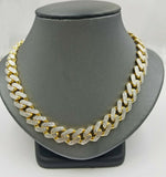 Real 10K 13mm Yellow Gold Royal Miami Cuban Monaco Chain Diamond Cut 24 Inches