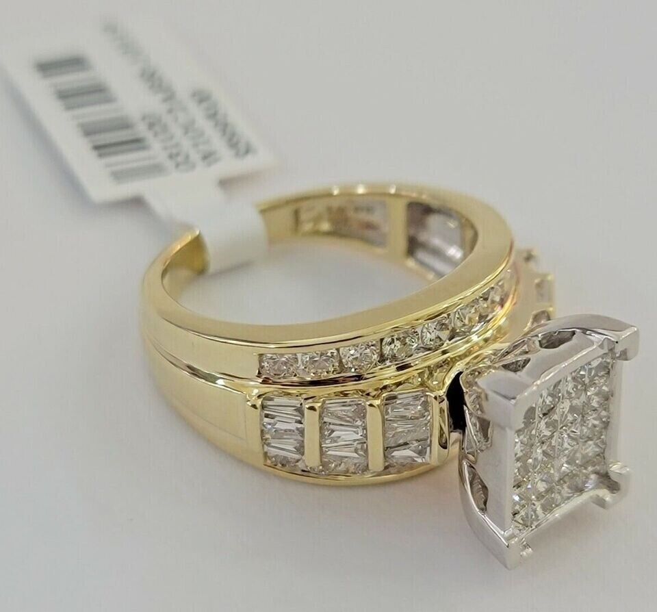 1CT Ladies Diamond Ring Real 10k Yellow Gold Diamond Cinderella Style GENUINE