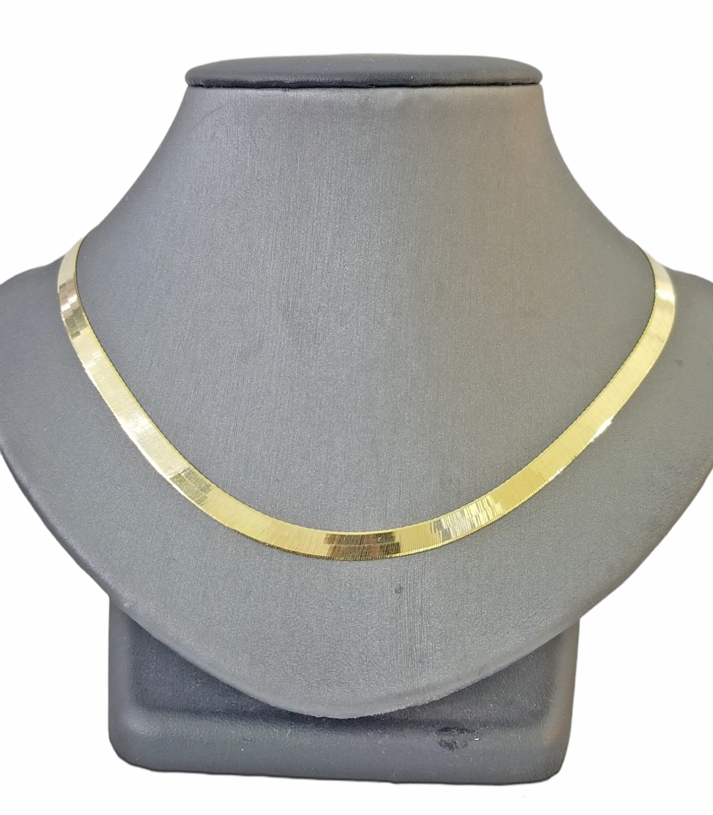 Real 10K Yellow Gold 5mm Herring Bone Chain Necklace 20 Inch Lobster lock