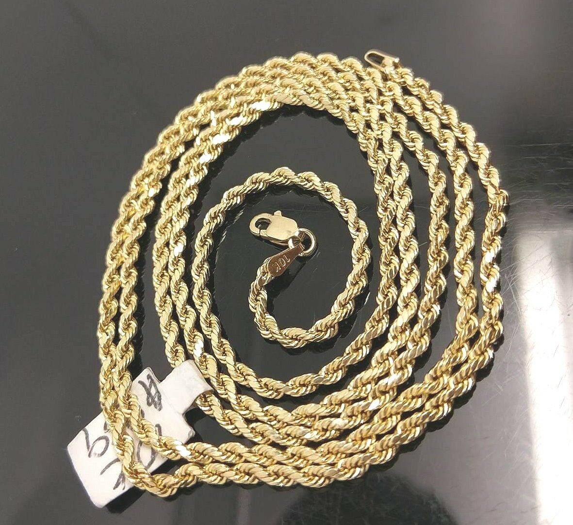 REAL 10k Gold Kids Rope Chain 16 18 20 Inch Necklace 3MM Age 1-15 Year