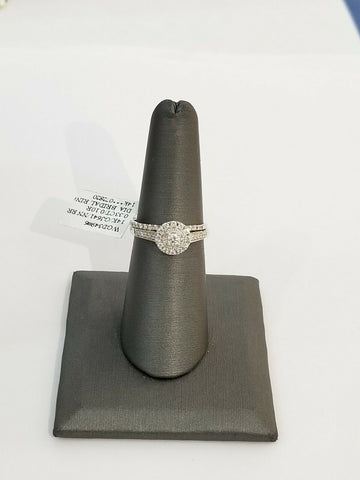 14k White Gold Diamonds Bridal Set Ladies Ring & Band REAL 14k Gold Diamonds
