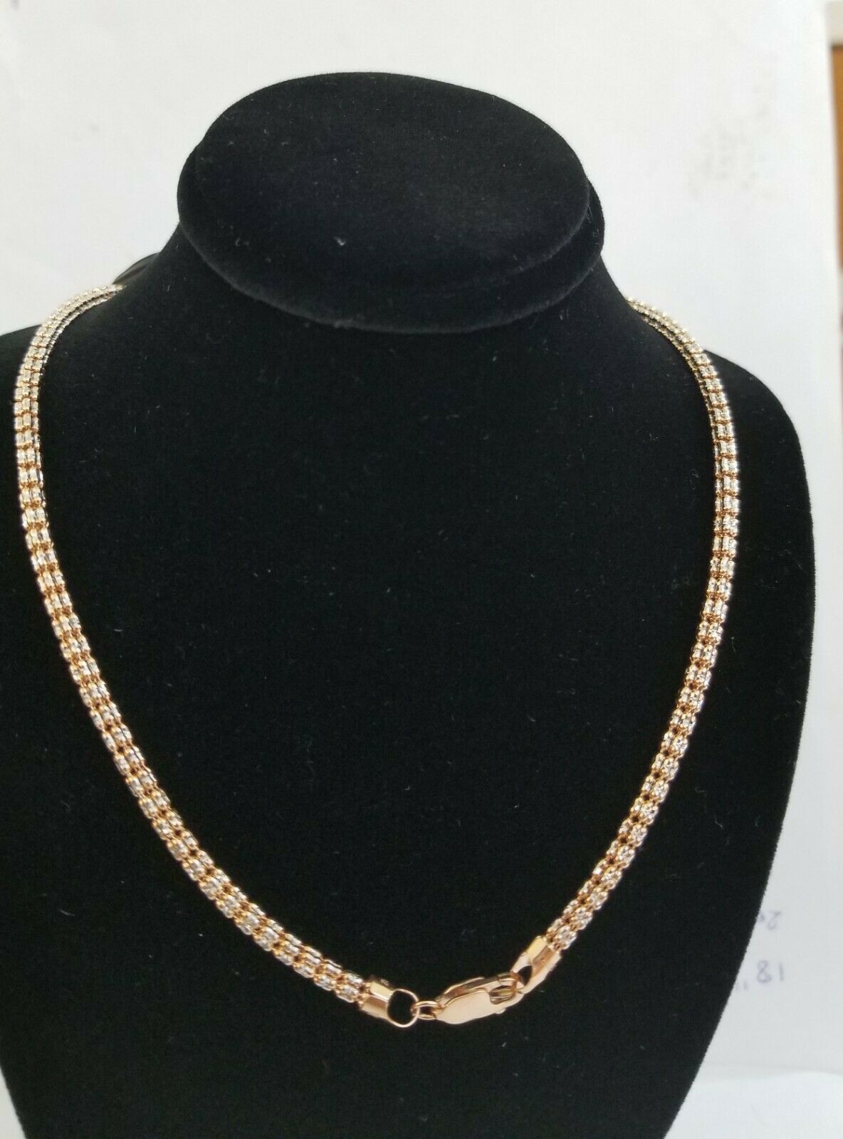 10k Gold Rose Gold Iced Bead Chain Men Women Diamond Cut Chain 24" 3.5mm Real