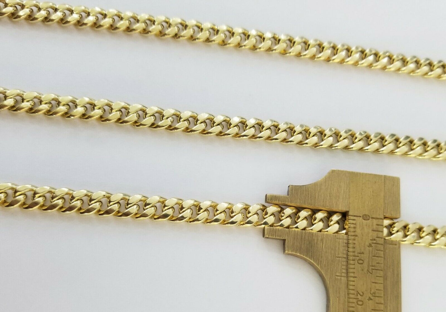 Real 14K Yellow Gold Miami Cuban Link Necklace Chain 6mm box Lock,14kt Gold