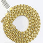 Real 10k Gold Nugget Cross Byzantine Chain Necklace 4mm 26" Chain Charm SET 10kt