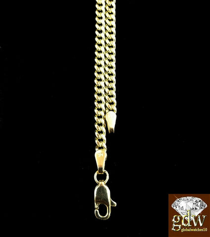 10k Gold Chain For Mens/Women Real Gold Cuban Chains 20" 22" 24" 26" 28" 30 3mm