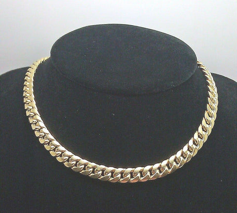 Real 10K Yellow Gold Miami Cuban Link Chain Necklace 7mm 28" inch Franco Rope