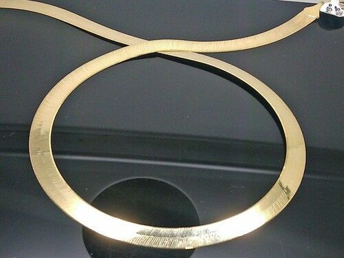 Real 10K Yellow Gold  20" Inch 7mm Herringbone Men Women Necklace chain