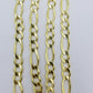 10K Yellow Gold Chain Necklace Figaro Link 26 inches 6mm Men & Women