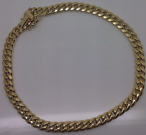 Box Lock 10K Yellow Gold 5mm 9" Miami Cuban Link Bracelet